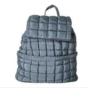 Girlie Girl Grey Puffer Quilted Backpack